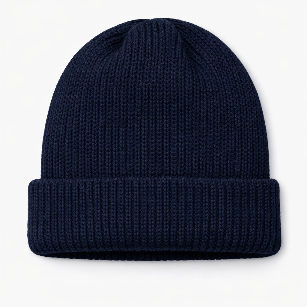 Hand Knit Wool Ribbed Toque